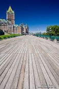 Travel photography:The Château Frontenac castle in Quebec with Terrasse Dufferin promenade, Canada