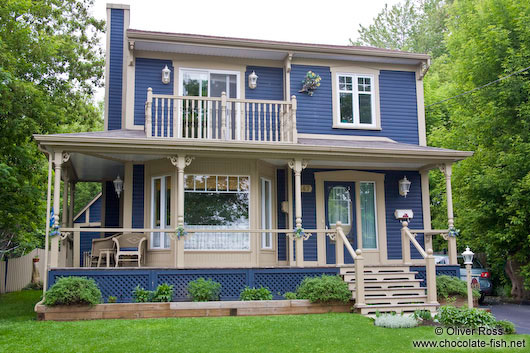 Typical old house along the Saint Lawrence river in Quebec