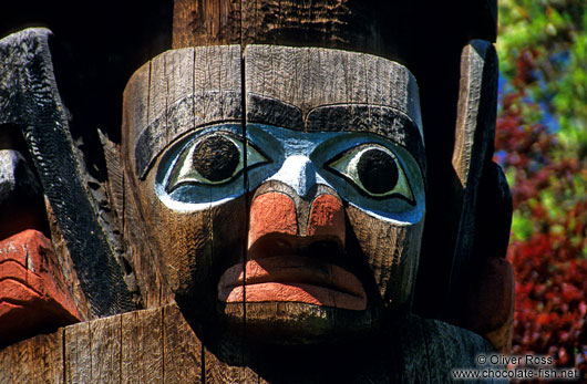 Totem Pole detail in Victoria, Vancouver Island