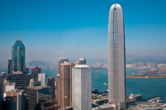 Hong Kong downtown with bay