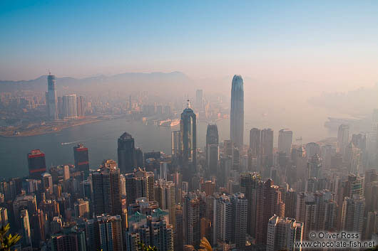 Hong Kong skyline and bay 