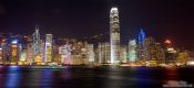 Travel photography:Hong Kong skyline by night as seen from Kowloon, China