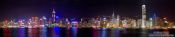 Travel photography:Hong Kong skyline by night as seen from Kowloon, China