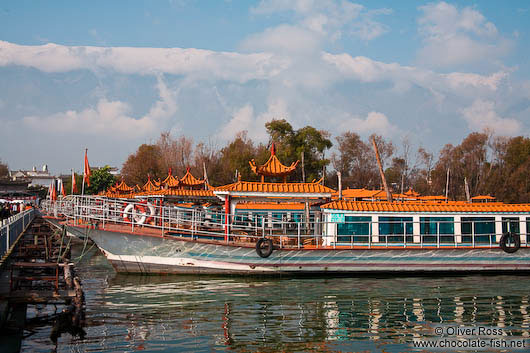 Tourist boats on Erhai Lake near Dali
