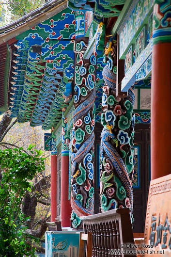 Carvings at the Longevity Pavillion in Lijiang´s Black Dragon Pool park