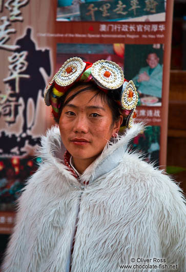 Girl with traditional Naxi dress in Lijiang