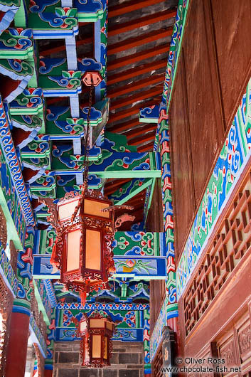 Detail of the entrance gate to the Black Dragon Pool park in Lijiang
