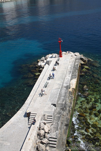 Bird`s perspective of the quay in Dubrovnik harbour