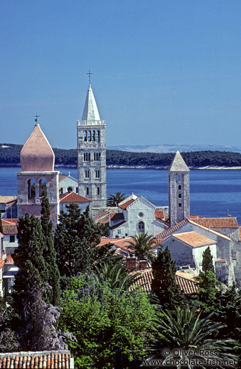 Bell towers in Rab town