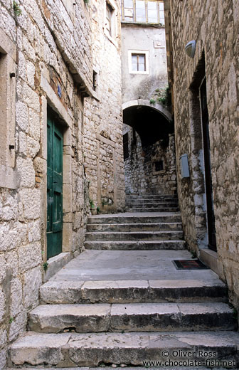 Small alley in Rab`s old town