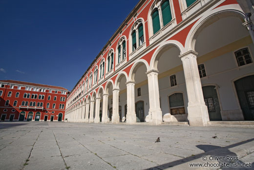 Colonnade on Trg Republike (Republic square) in Split