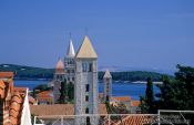 Travel photography:The four towers in Rab town, Croatia