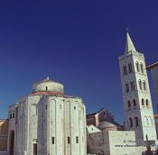 Travel photography:The Katedrala Sveti Stosije (cathedral of Saint Anastasia) and the church of Sveti Donat (Saint Donatus) in Zadar, Croatia