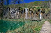 Travel photography:Small lakes with waterfalls in Plitvice National Park, Croatia