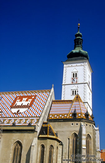 The Crkva Svetog Marka (Saint Mark`s Church) in Zagreb