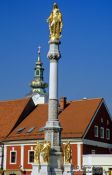 Travel photography:Statue of Saint Mary opposite Zagreb Cathedral, Croatia