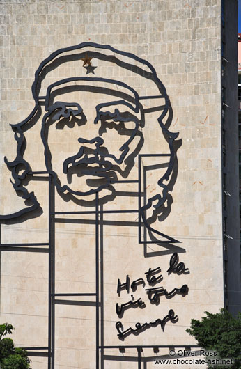 Che Guevara portrait on the ministry of the interior building