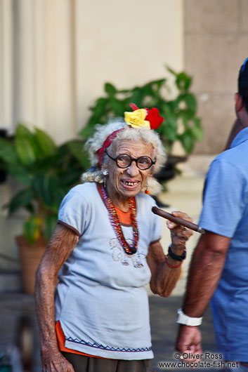 Grandma having a smoke