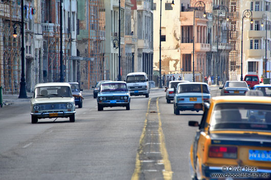 Traffic along the Malecón in Havana