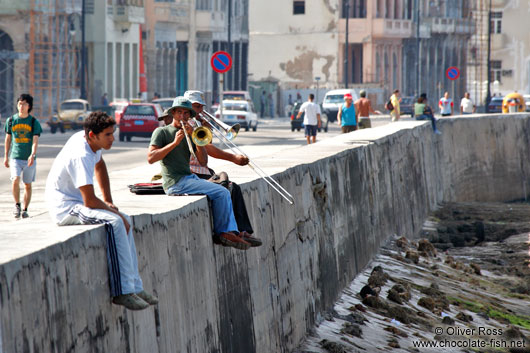 Musicians along the Malecón in Havana