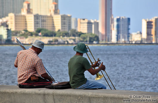 Musicians along the Malecón in Havana