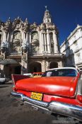 Travel photography:Car outside the Gran Teatro, Cuba