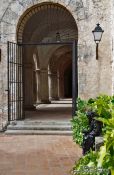 Travel photography:Franciscan monastery in Havana with Mother Teresa sculpture, Cuba