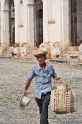 Travel photography:Man selling hats and baskets in Trinidad, Cuba
