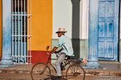 Travel photography:Cyclist in Remedios, Cuba