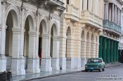 Travel photography:Houses on the main square in Santa Clara , Cuba