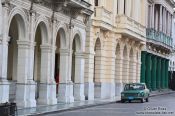 Travel photography:Houses on the main square in Santa Clara , Cuba