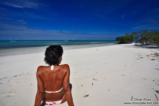 Tourist at a beach at Cayo-Jutias