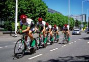 Travel photography:Team Wiesenhof-Felt at the Eindhoven UCI Team Trial, The Netherlands