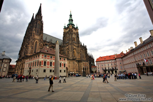 Prague Castle square with St. Vitus Cathedral
