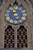 Travel photography:Clock and window at St. Vitus Cathedral, Czech Republic