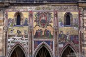 Travel photography:Venetian mosaic above the original main entrance portal (Zlatá brána) to St. Vitus Cathedral, Czech Republic