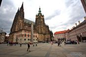 Travel photography:Prague Castle square with St. Vitus Cathedral, Czech Republic