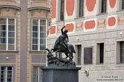 Travel photography:Statue of St George outside St. Vitus Cathedral, Czech Republic