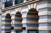 Travel photography:Arches on a house in Prague`s Lesser Quarter, Czech Republic