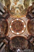 Travel photography:Ceiling of Prague`s St. Nicolas church , Czech Republic