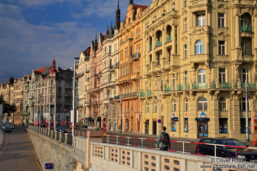 Houses along the Moldau (Vltava) river 