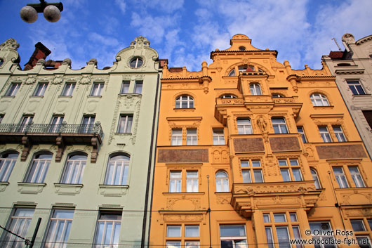 Houses along the Moldau (Vltava) river 