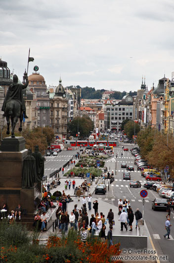 The historical Wenceslas Square (Václavské náměsti)