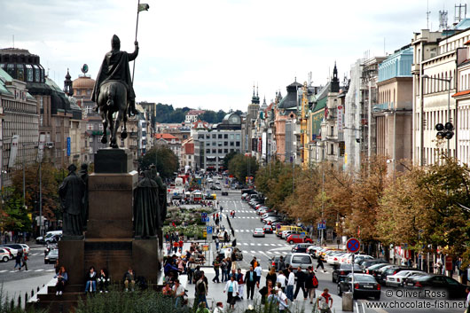 The historical Wenceslas Square (Václavské náměsti)