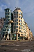 Travel photography:The `Dancing House´ (Tancící dům) by architect Frank Gehry, Czech Republic