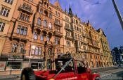 Travel photography:Houses along the Moldau (Vltava) river , Czech Republic