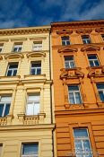 Travel photography:Houses along the Moldau (Vltava) river , Czech Republic