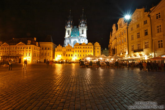 Prague`s old town square with Tyn church