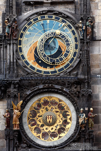Astronomical clock from 1410 by Mikuláš of Kadan and Jan Šindel on the old town square