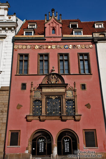 Facade of Prague`s old city hall
